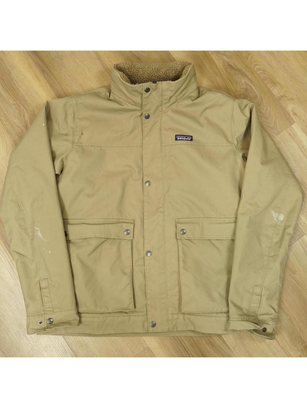 Patagonia Men's Tan Work Jacket Canvas Sherpa Lining XL - Workwear, Heavy Duty